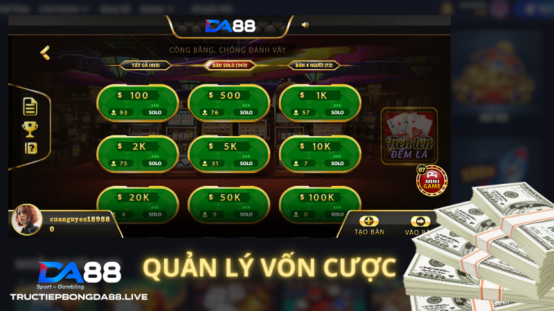 casino trực tuyến cần biết cách quản lý vốn cược